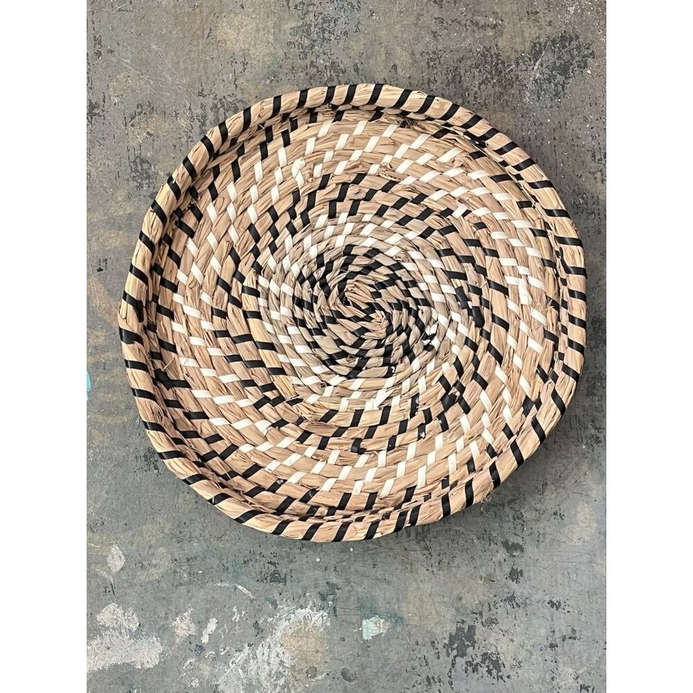 Handmade Basket Woven Shallow Dish Wall Hanging Art